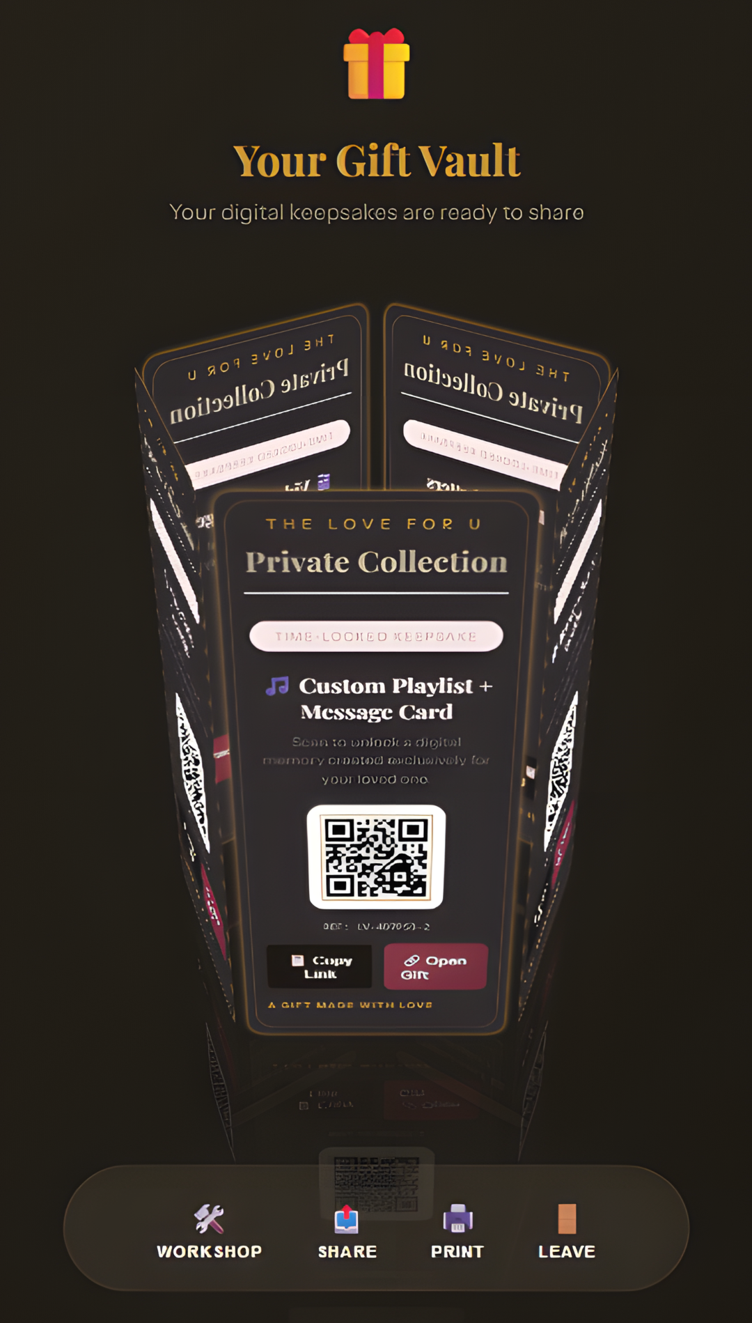 Your partner receives a link and unlocks the gift with a personal password